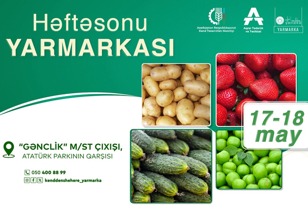 “Kənddən Şəhərə” həftəsonu yarmarkası təşkil olunacaq