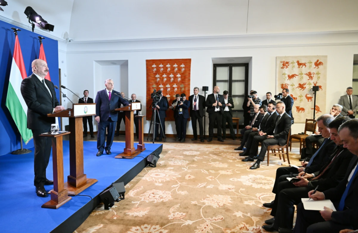 Azərbaycan Prezidenti İlham Əliyev və Macarıstanın Baş naziri Viktor Orban mətbuata bəyanatlarla çıxış etdilər - YENİLƏNDİ 2 — 1