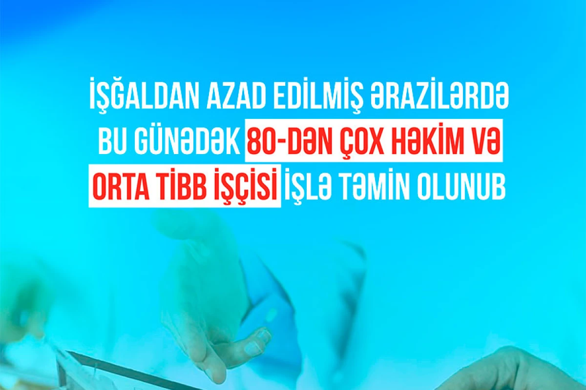 İşğaldan azad edilmiş ərazilərdə 80-dən çox həkim və orta tibb işçisi işlə təmin olundu