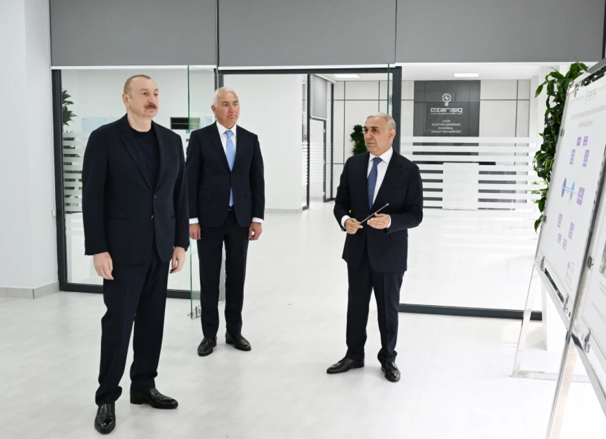 Prezident İlham Əliyev Laçın Elektrik Şəbəkəsi Rəqəmsal İdarəetmə Mərkəzinin açılışında iştirak edib — 4