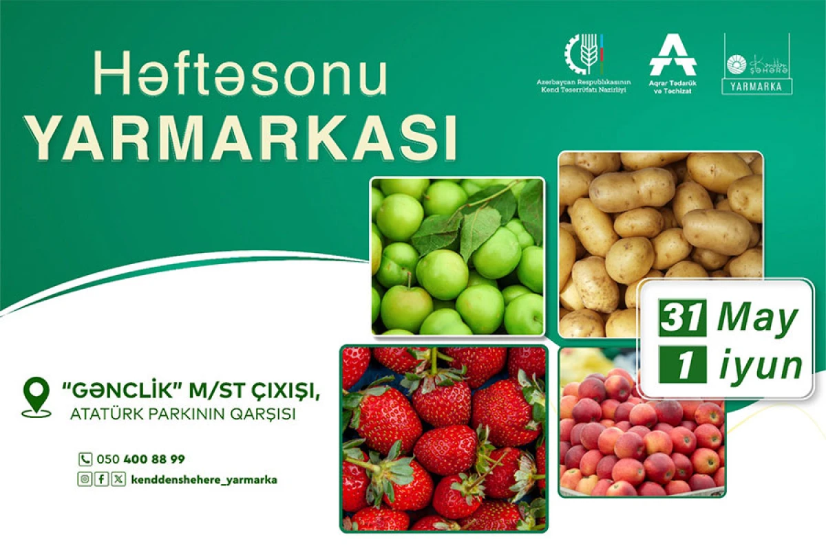 “Kənddən Şəhərə” həftəsonu yarmarkası təşkil olunacaq