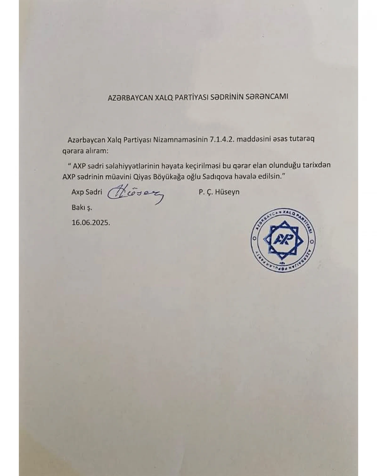 Pənah Hüseyn istefa verdi — 1