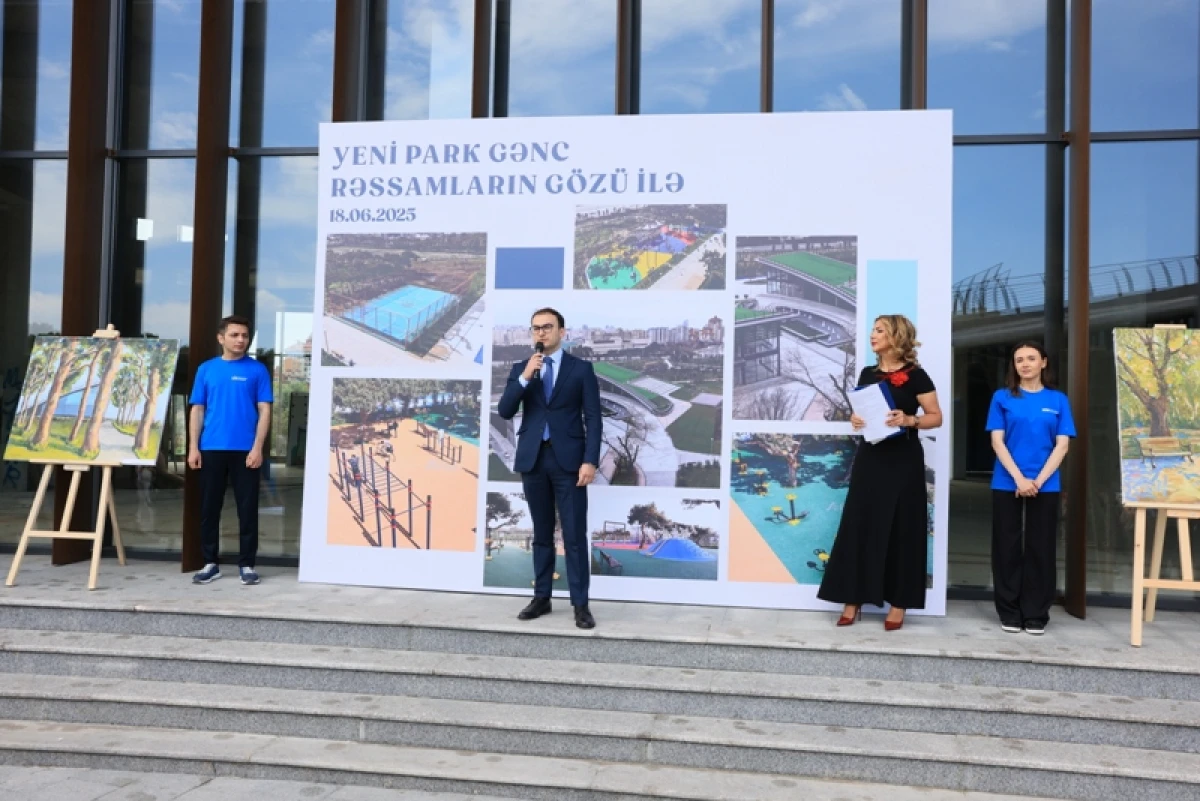 Yeni parkda gənc rəssamların sərgisi keçirildi — 3