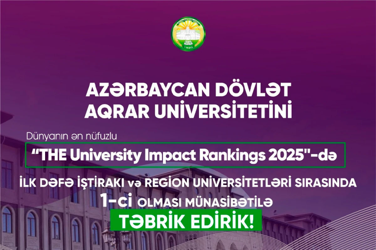 ADAU ilk dəfə “Times Higher Education” beynəlxalq reytinqində yer aldı