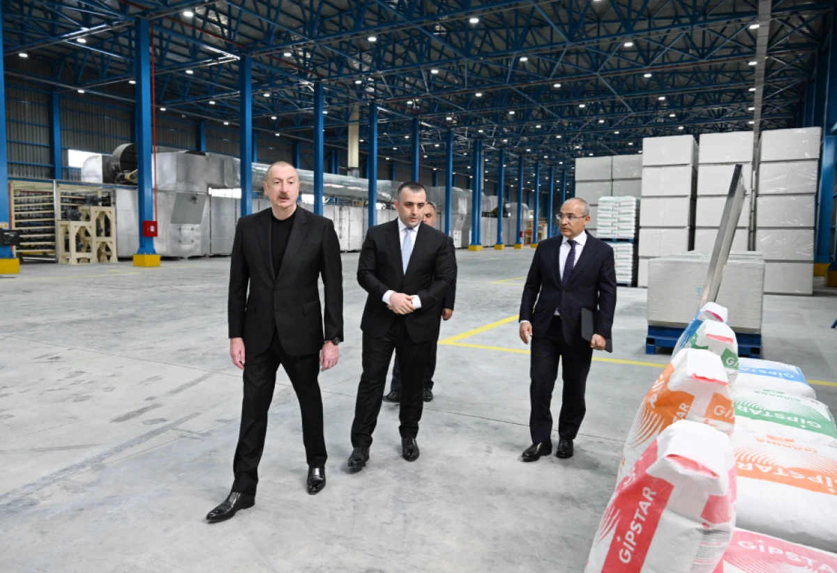 Prezidenti İlham Əliyev Goranboyda tikinti materialları istehsalı müəssisəsinin açılışında iştirak etdi - YENİLƏNDİ — 2