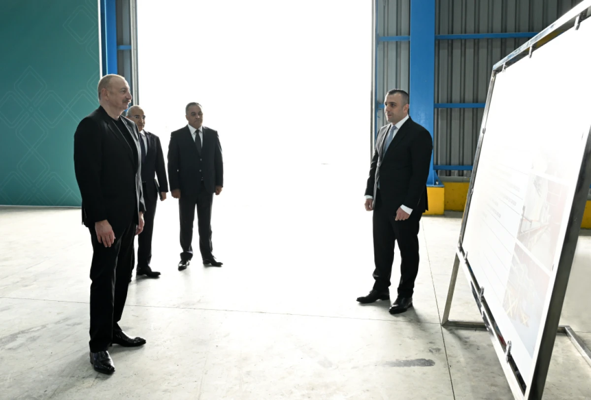 Prezidenti İlham Əliyev Goranboyda tikinti materialları istehsalı müəssisəsinin açılışında iştirak etdi - YENİLƏNDİ — 5