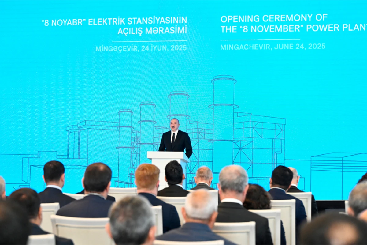 Prezident: “8 Noyabr” Elektrik Stansiyası Mingəçevirin Cənubi Qafqazın energetika mərkəzi statusunu daha da gücləndirəcək