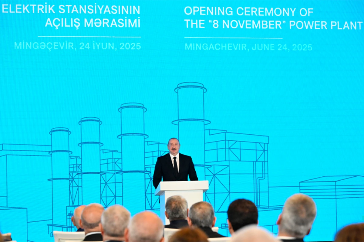 Prezident İlham Əliyev: “8 Noyabr” Elektrik Stansiyasının açılışı ölkəmizin enerji potensialını böyük dərəcədə gücləndirəcək