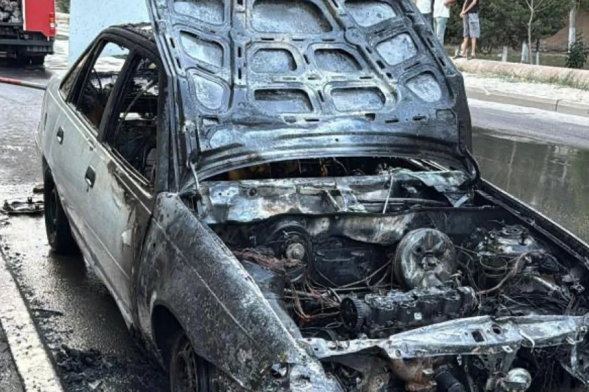 Sumqayıtda "Daewoo" yandı