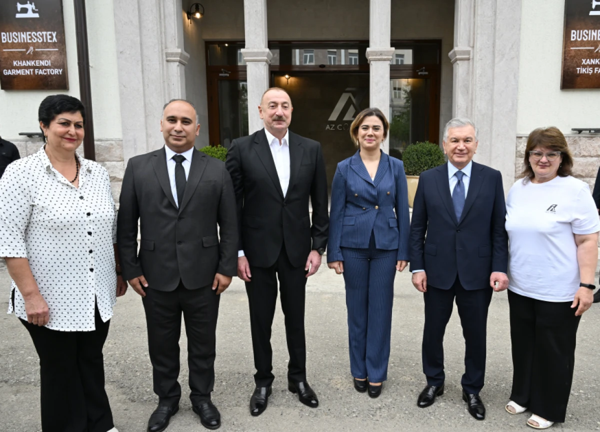 Azərbaycan və Özbəkistan prezidentləri Xankəndidəki “Businesstex JV” tikiş fabrikinin fəaliyyəti ilə tanış oldular — 1