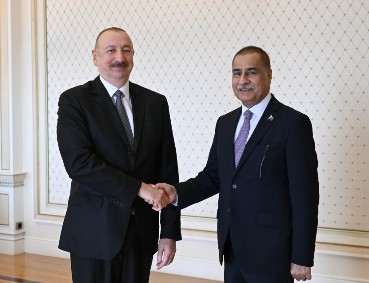 Prezident İlham Əliyev Pakistan Milli Assambleyasının sədrinin başçılıq etdiyi nümayəndə heyətini qəbul etdi — 5