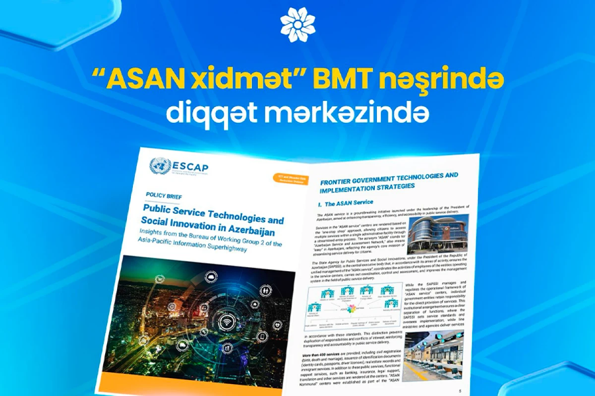 “ASAN xidmət” BMT nəşrində diqqət mərkəzində
