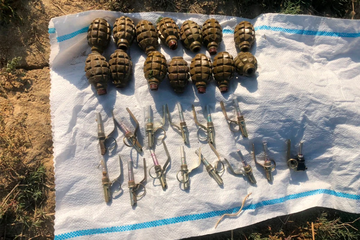 Abşeronda 17 F-1 qumbarası və xeyli silah-sursat aşkarlandı