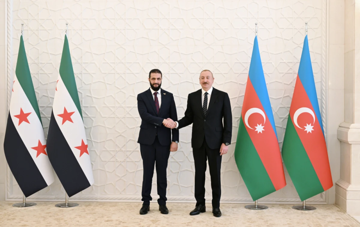 Prezident İlham Əliyevin Suriyanın keçid dövrü Prezidenti ilə görüşü oldu - YENİLƏNDİ — 3