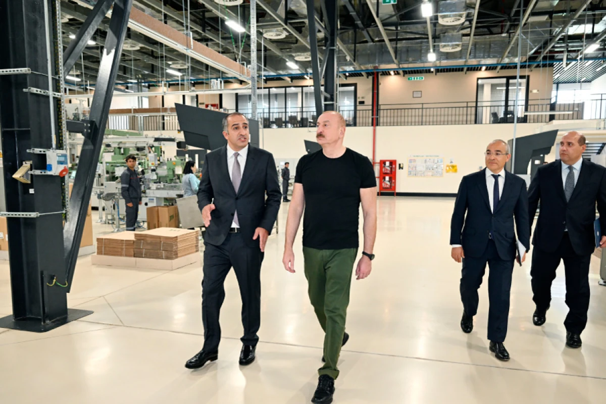 Prezident Ağdam Sənaye Parkında tütün məmulatlarının istehsalı müəssisəsinin açılışında iştirak etdi