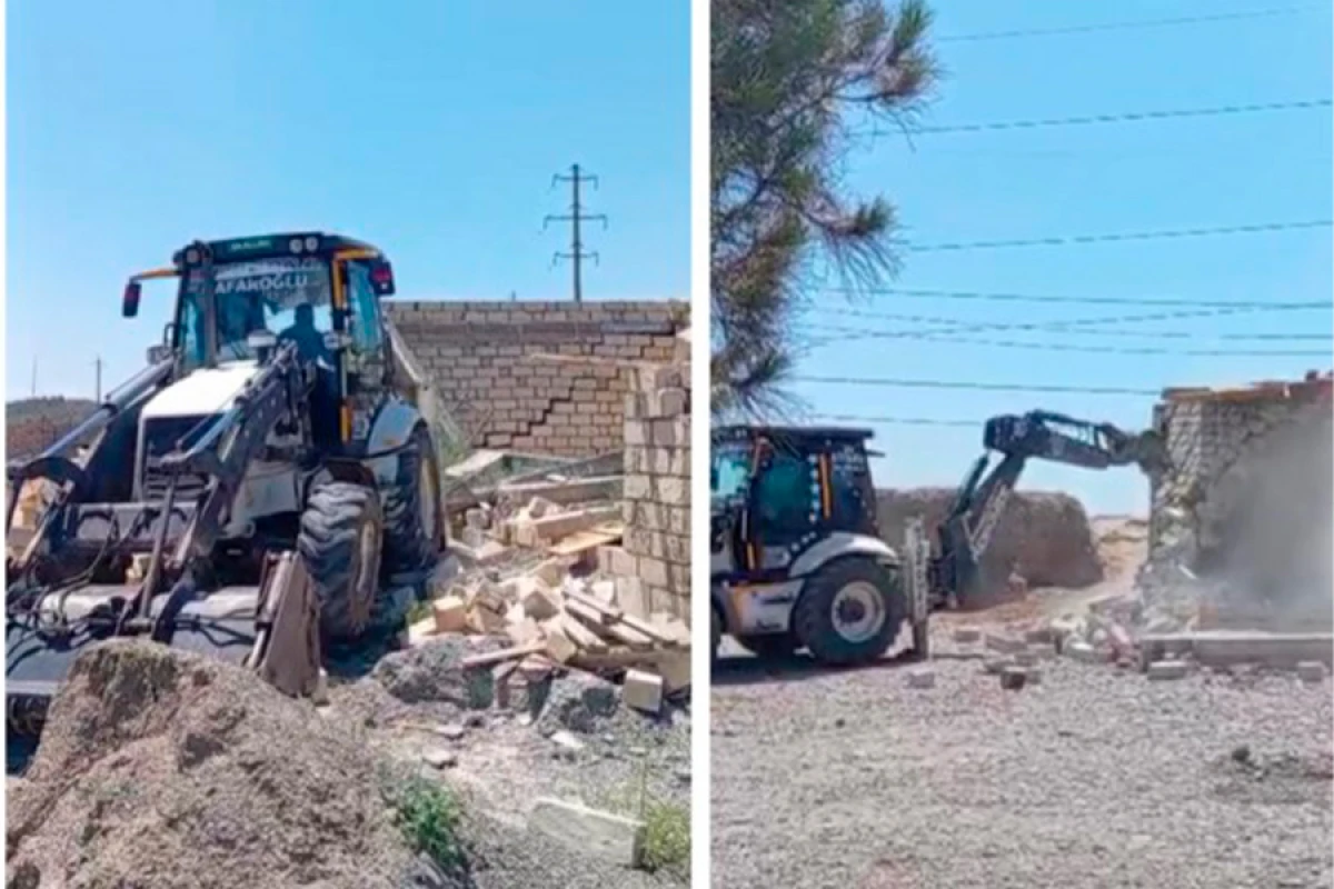 Füzulidə qanunsuz tikililər söküldü