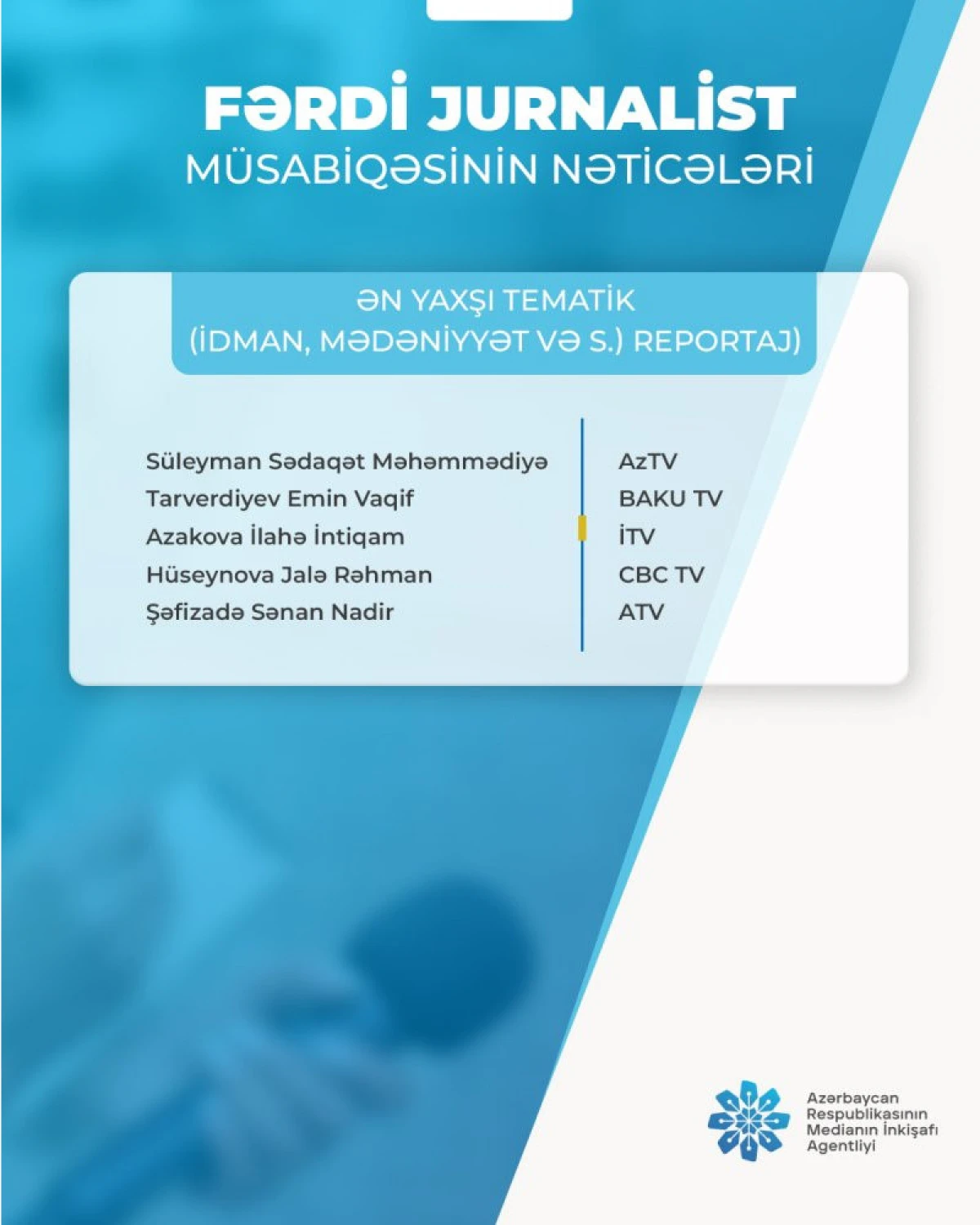 "Fərdi jurnalist müsabiqəsi"nin nəticələri açıqlandı — 5