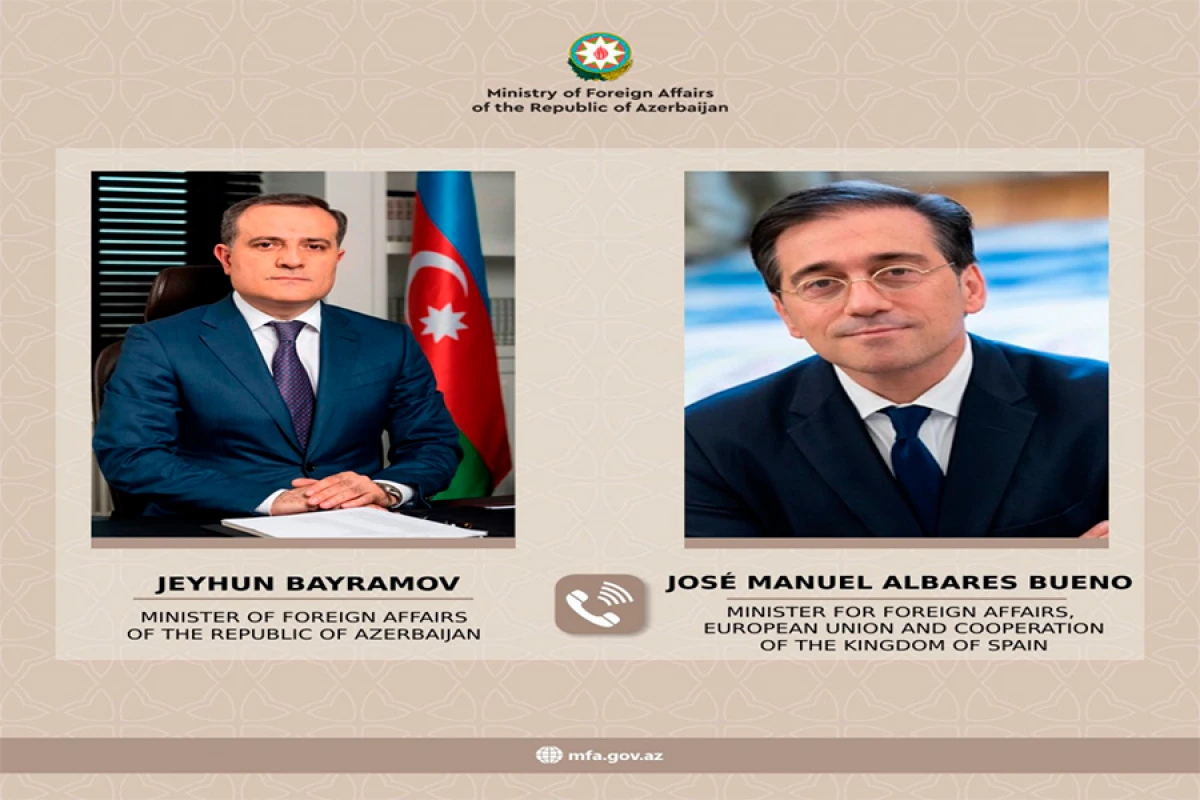 Ceyhun Bayramov ispaniyalı həmkarı ilə telefon danışığı apardı
