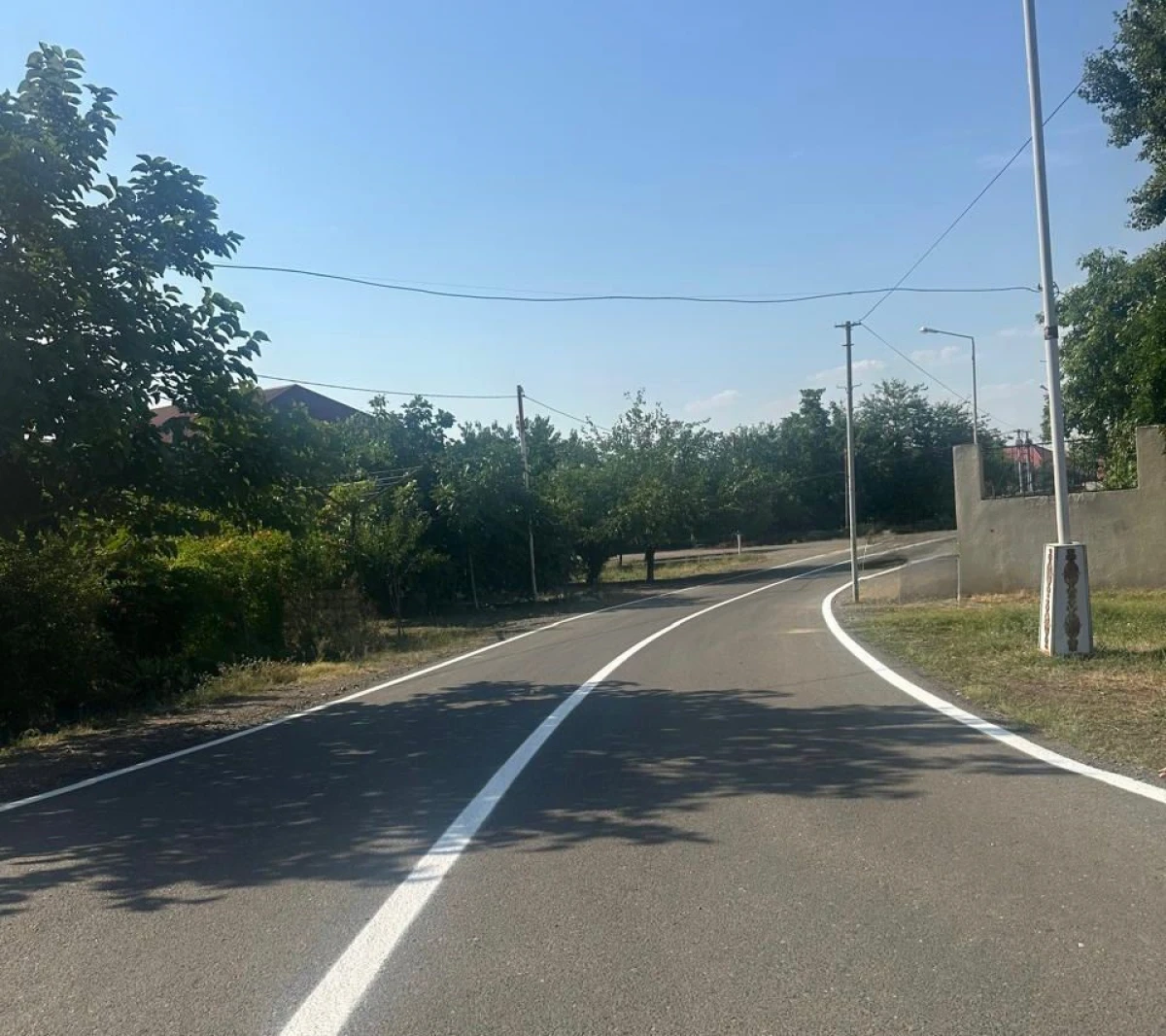 Ağstafa şəhərində yol nişanlanma işləri aparılır — 2