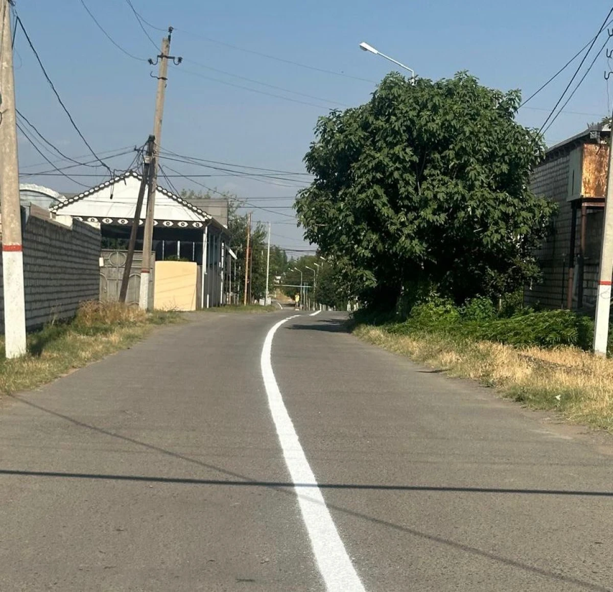 Ağstafa şəhərində yol nişanlanma işləri aparılır — 4