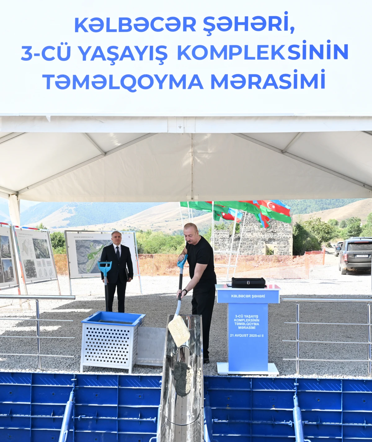 Prezident Kəlbəcər şəhərində 3-cü yaşayış kompleksinin təməlini qoydu - YENİLƏNDİ — 1