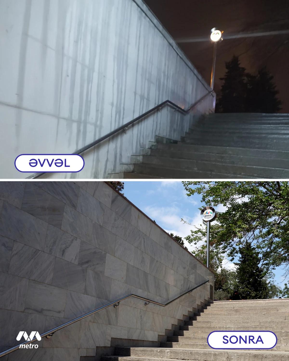 “Memar Əcəmi” metrostansiyasındakı keçiddə təmir işləri başa çatdı — 5