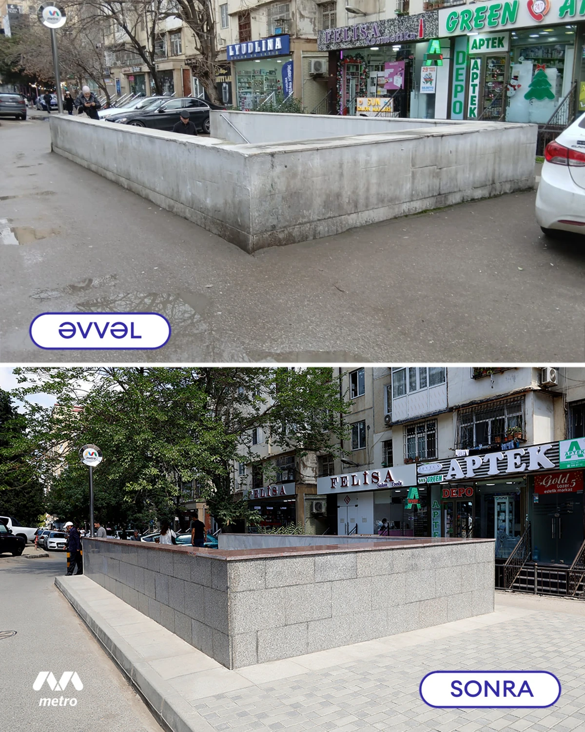 “Memar Əcəmi” metrostansiyasındakı keçiddə təmir işləri başa çatdı — 9