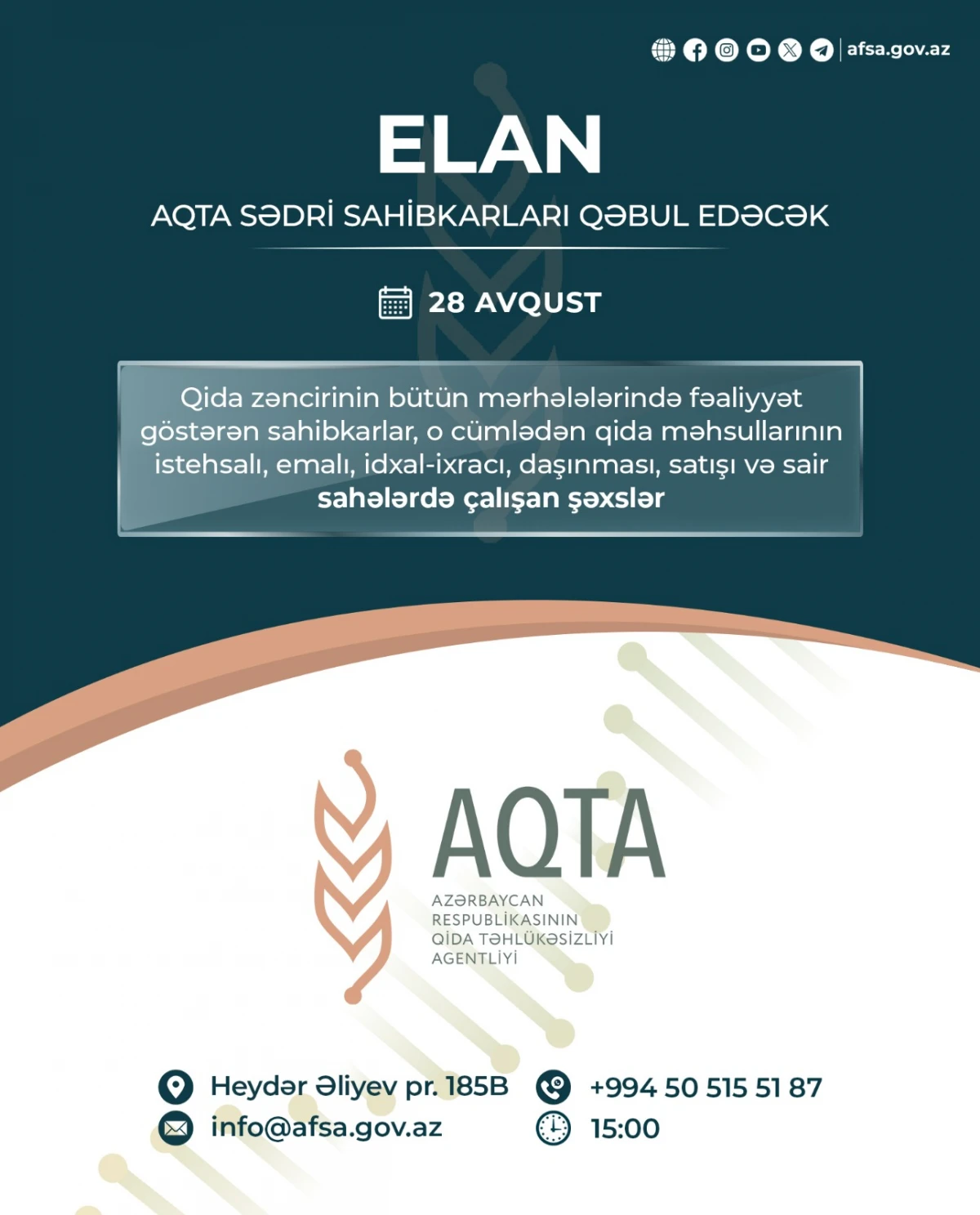 Qoşqar Təhməzli sahibkarları qəbul edəcək — 1