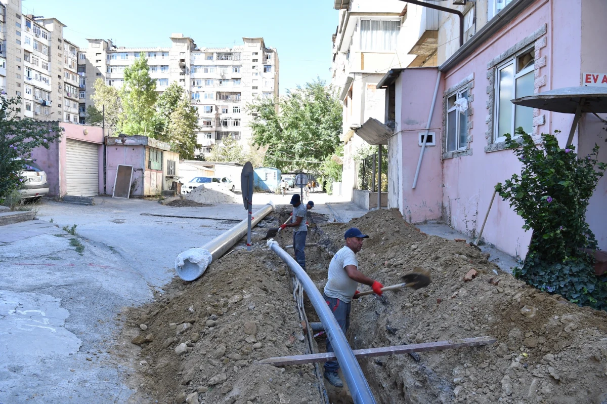Yasamal rayonunda su təchizatının yaxşılaşdırılması istiqamətində işlər davam edir - FOTO — 6