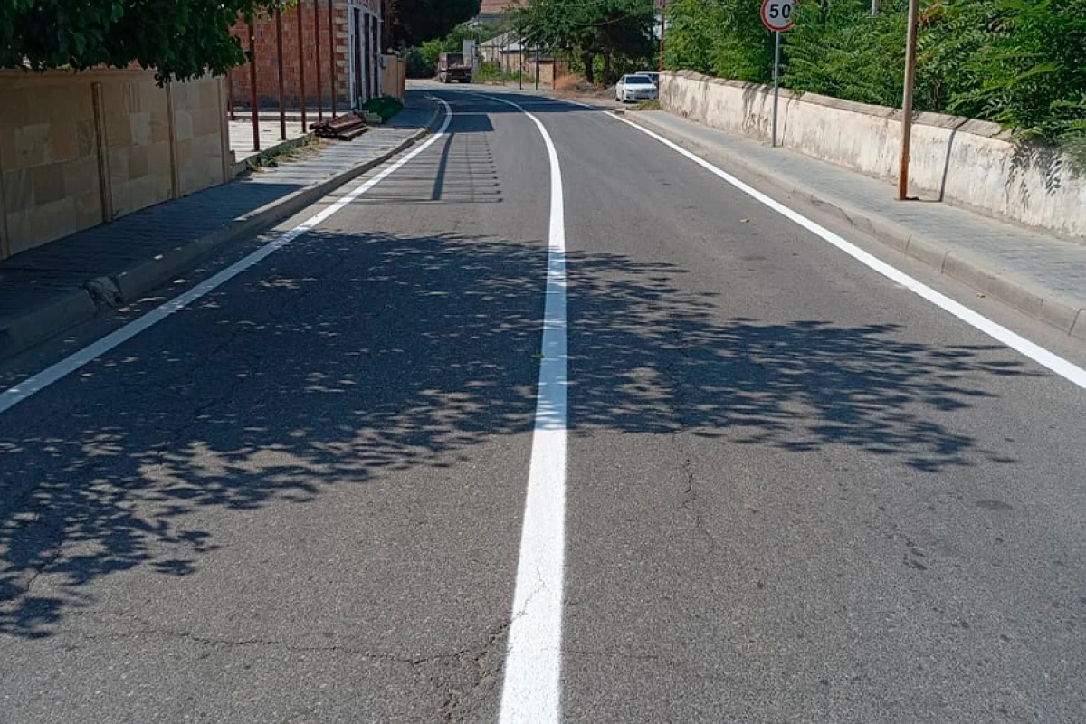Şabran şəhərində yol nişanlanma işləri həyata keçirildi