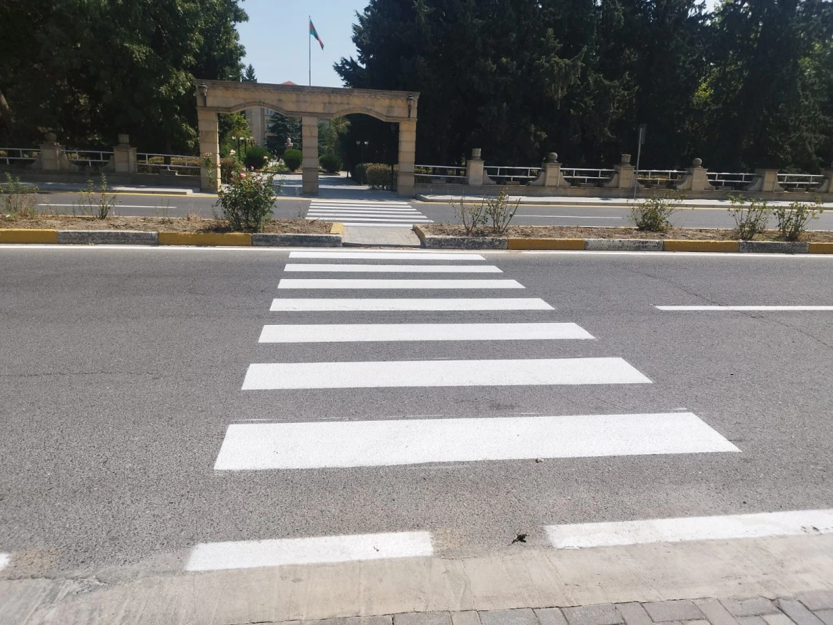 Şabran şəhərində yol nişanlanma işləri həyata keçirildi — 4