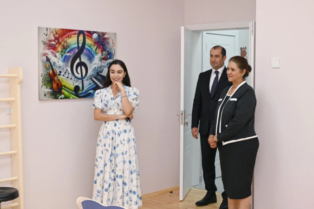 Leyla Əliyeva Şamaxıda inşa olunan körpələr evi-uşaq bağçalarının açılışında iştirak etdi