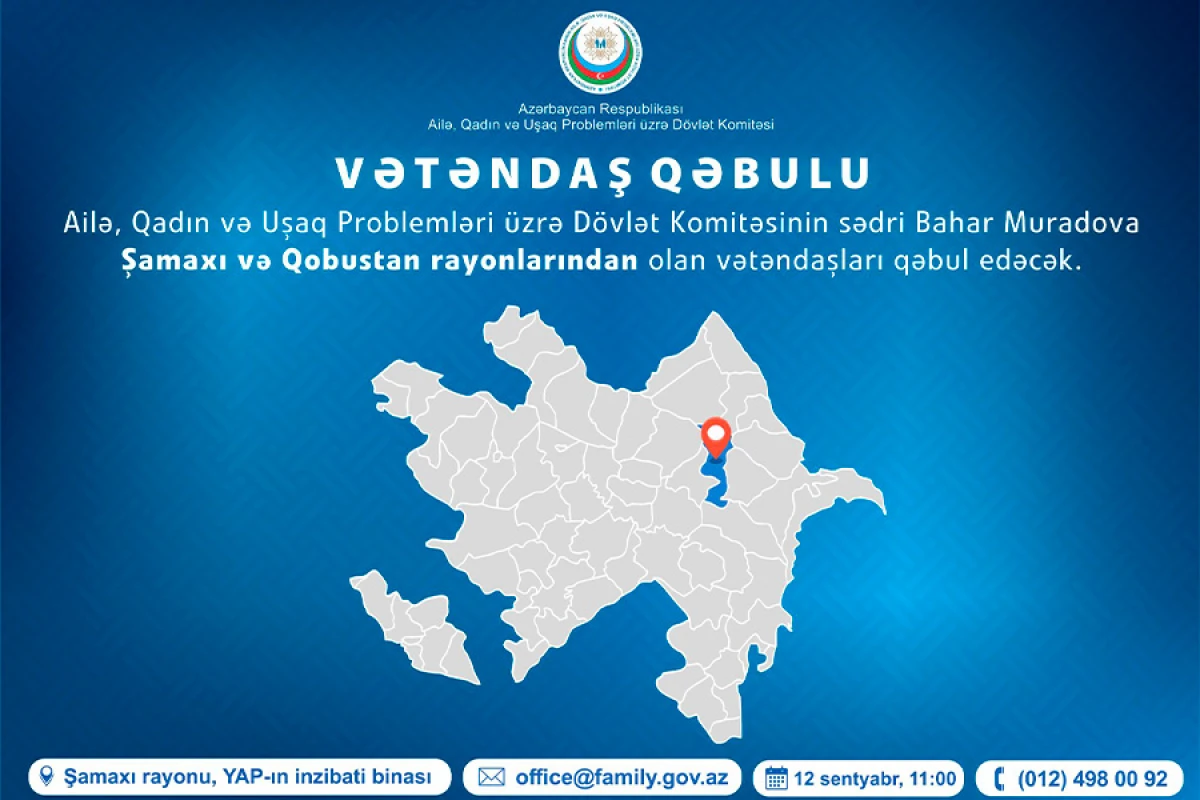 Şamaxıda vətəndaşların qəbulu keçiriləcək