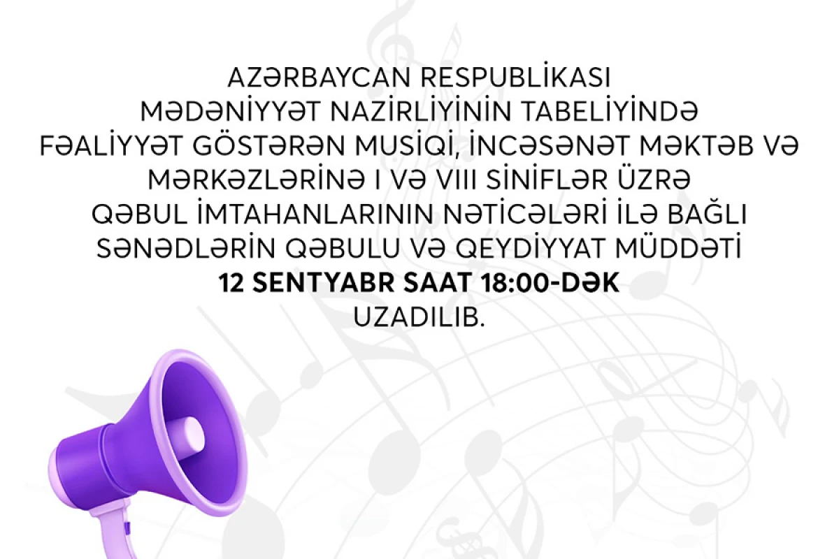 İncəsənət məktəb və mərkəzlərinə sənəd qəbulunun vaxtı uzadıldı
