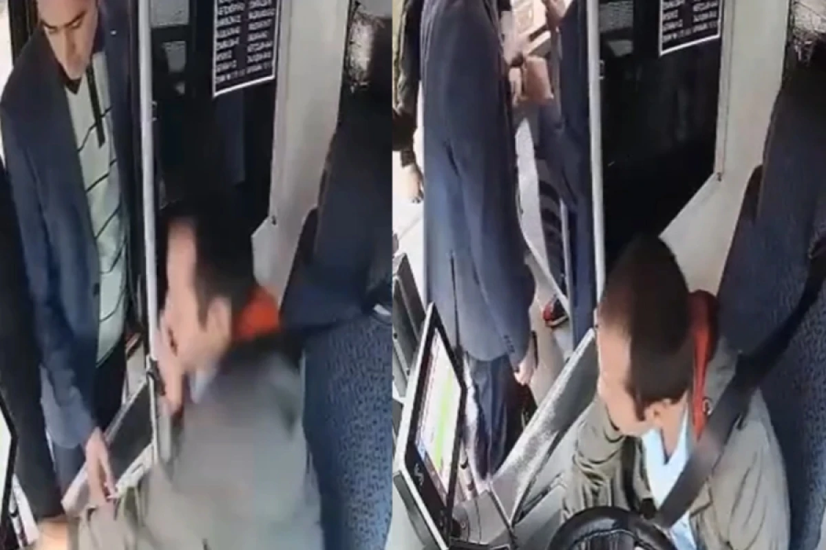 Bakıda sərnişin avtobus sürücüsünü döydü