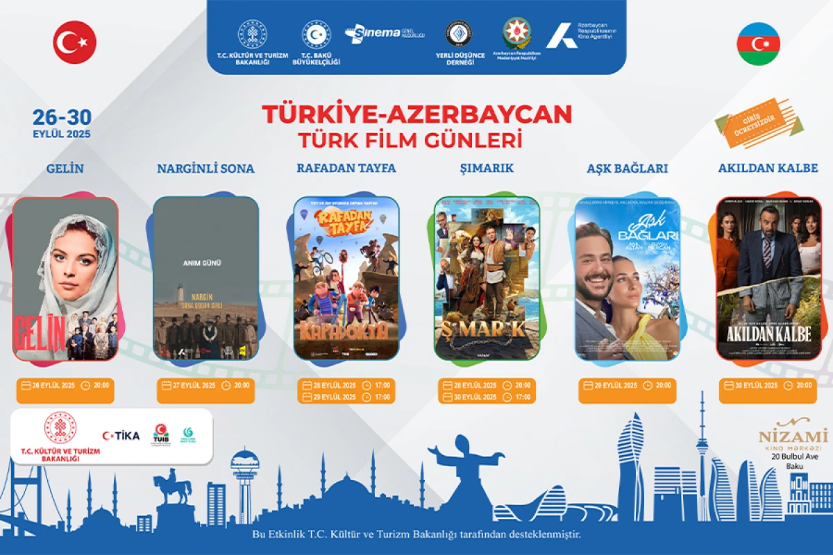 Bakıda Türkiyə – Azərbaycan Türk Filmləri Günləri başlayır