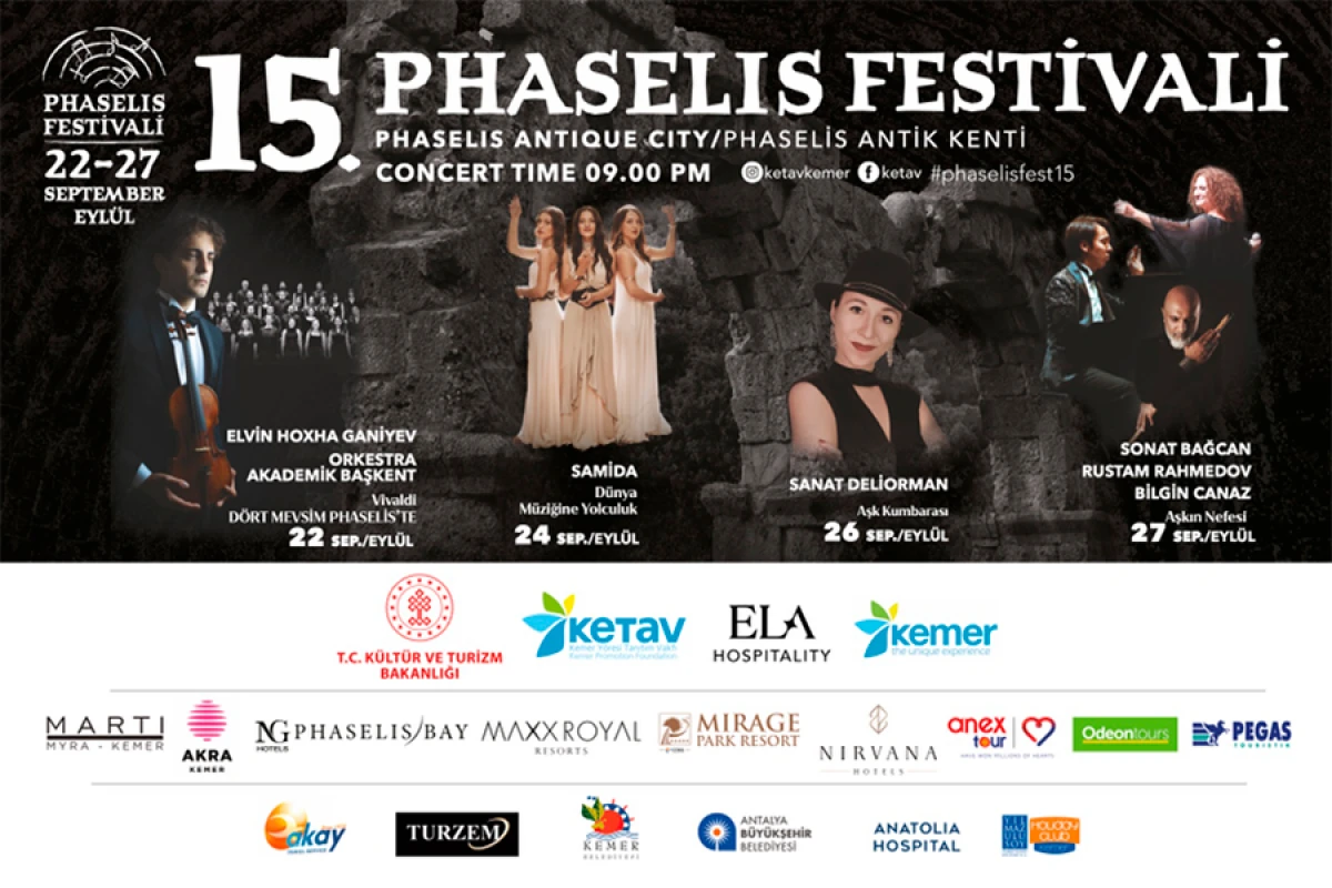 15-ci Phaselis Festivalı qədim şəhəri musiqi səhnəsinə çevirir