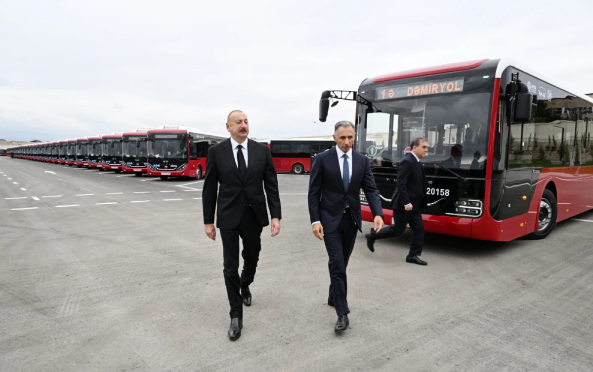 Prezident İlham Əliyev “BakuBus” MMC-nin Gəncə Avtoparkının açılışında iştirak etdi — 1