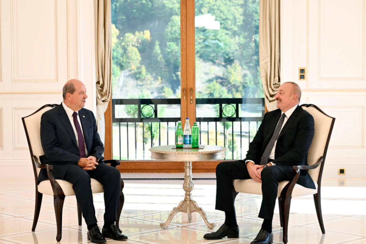 İlham Əliyev Qəbələdə Şimali Kipr Türk Cümhuriyyətinin Prezidenti ilə görüşdü