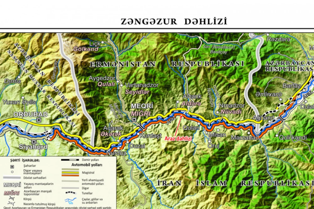Zəngəzur dəhlizinin xəritəsi hazırlandı