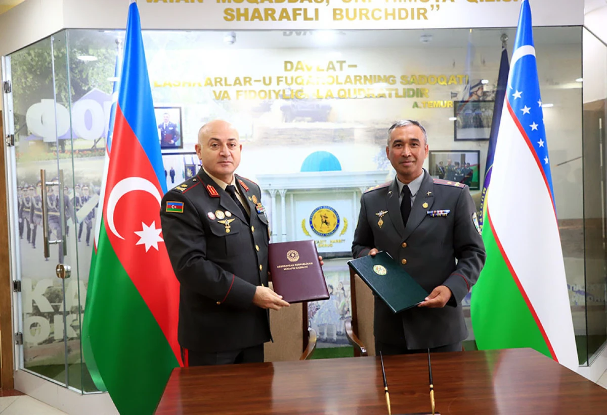 Azərbaycan və Özbəkistan ali hərbi məktəbləri arasında memorandum imzalandı — 4