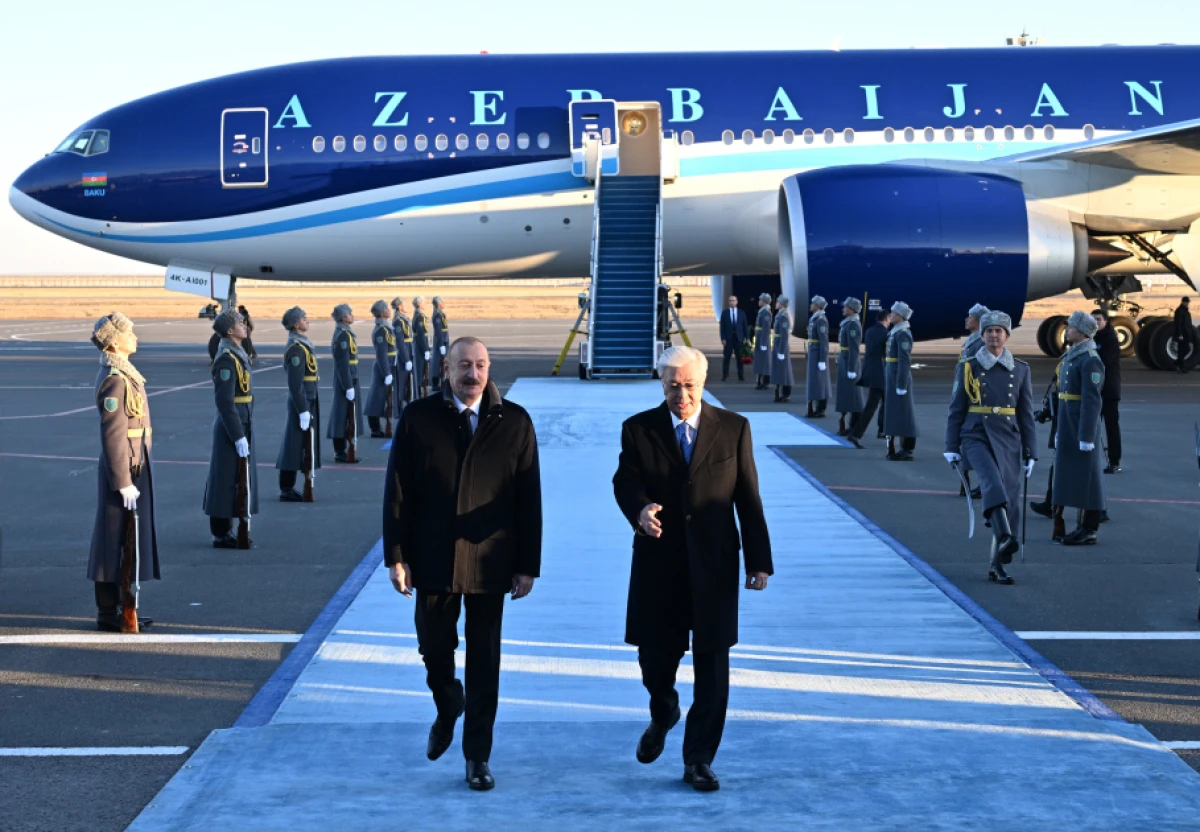 Azərbaycan Prezidenti İlham Əliyev Qazaxıstana dövlət səfərinə gəldi — 5