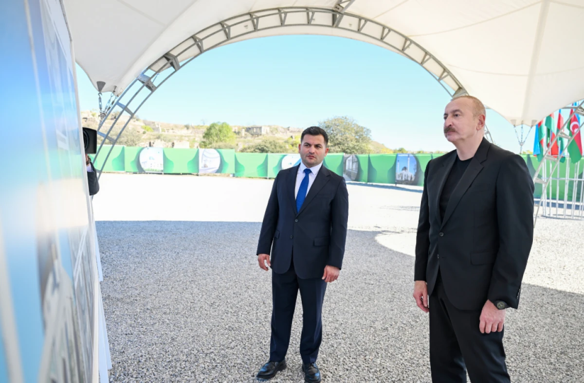 Prezident Cəbrayıl şəhər məscidinin təməlini qoydu — 5