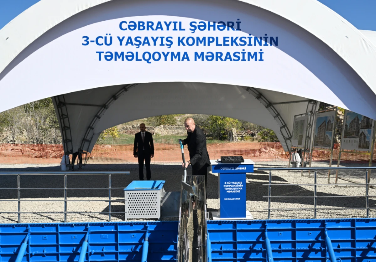 Cəbrayıl şəhərində ikinci və üçüncü yaşayış komplekslərinin təməli qoyuldu — 1