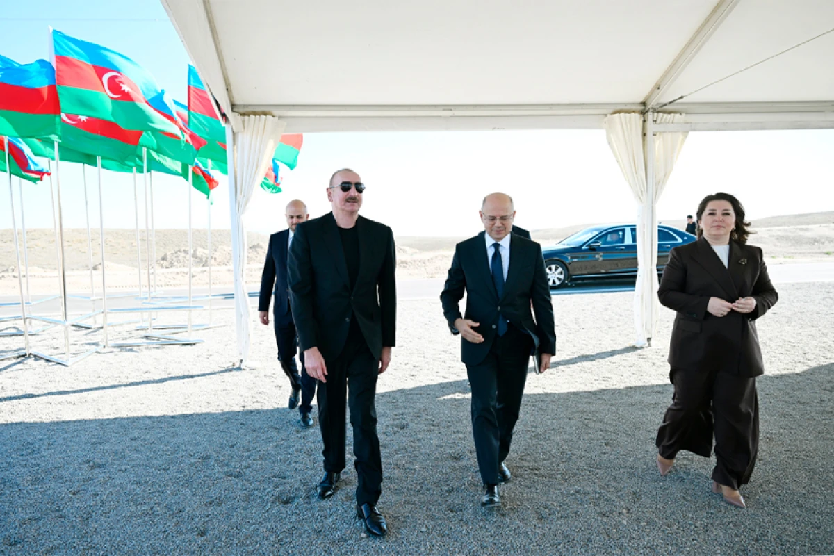 Prezident Cəbrayıl rayonunun Şahvəlli kəndində “Şəms” və “Üfüq” Günəş Elektrik stansiyalarının təməlini qoydu