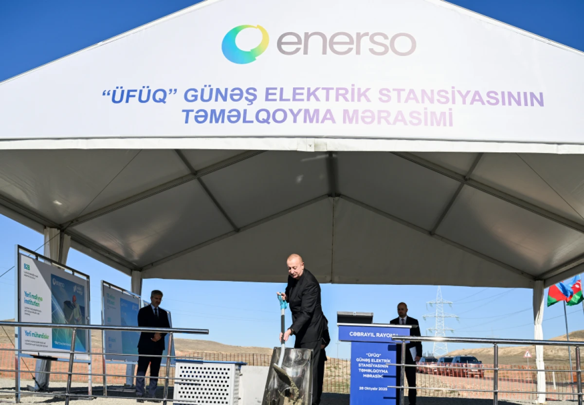 Prezident Cəbrayıl rayonunun Şahvəlli kəndində “Şəms” və “Üfüq” Günəş Elektrik stansiyalarının təməlini qoydu — 1