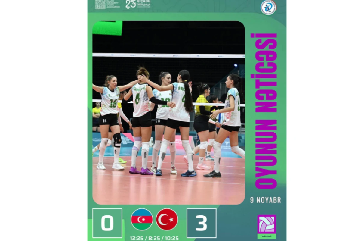 İslamiada: Azərbaycanın qadın voleybol millisi Türkiyə yığmasına uduzdu