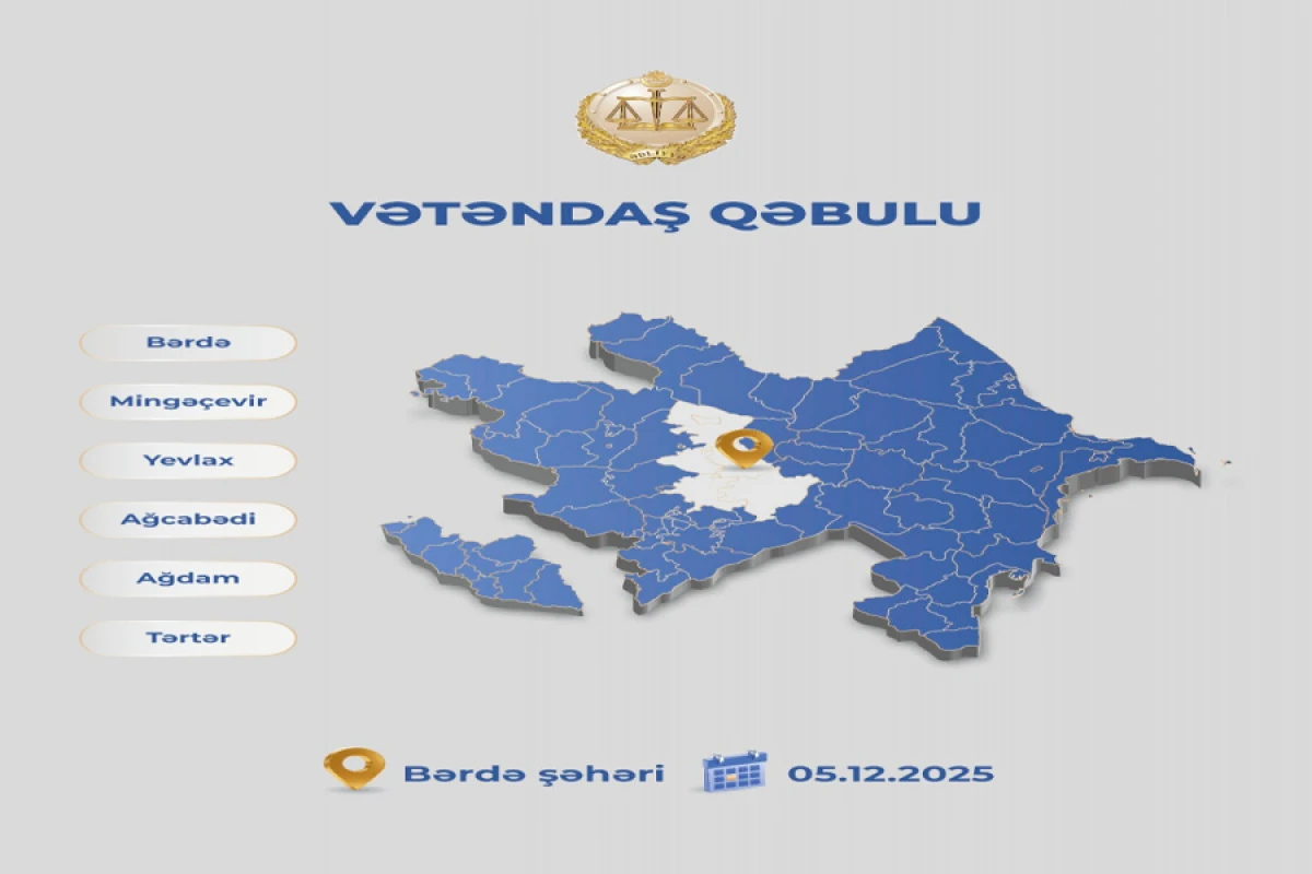 Ədliyyə naziri Bərdə şəhərində vətəndaşları qəbul edəcək