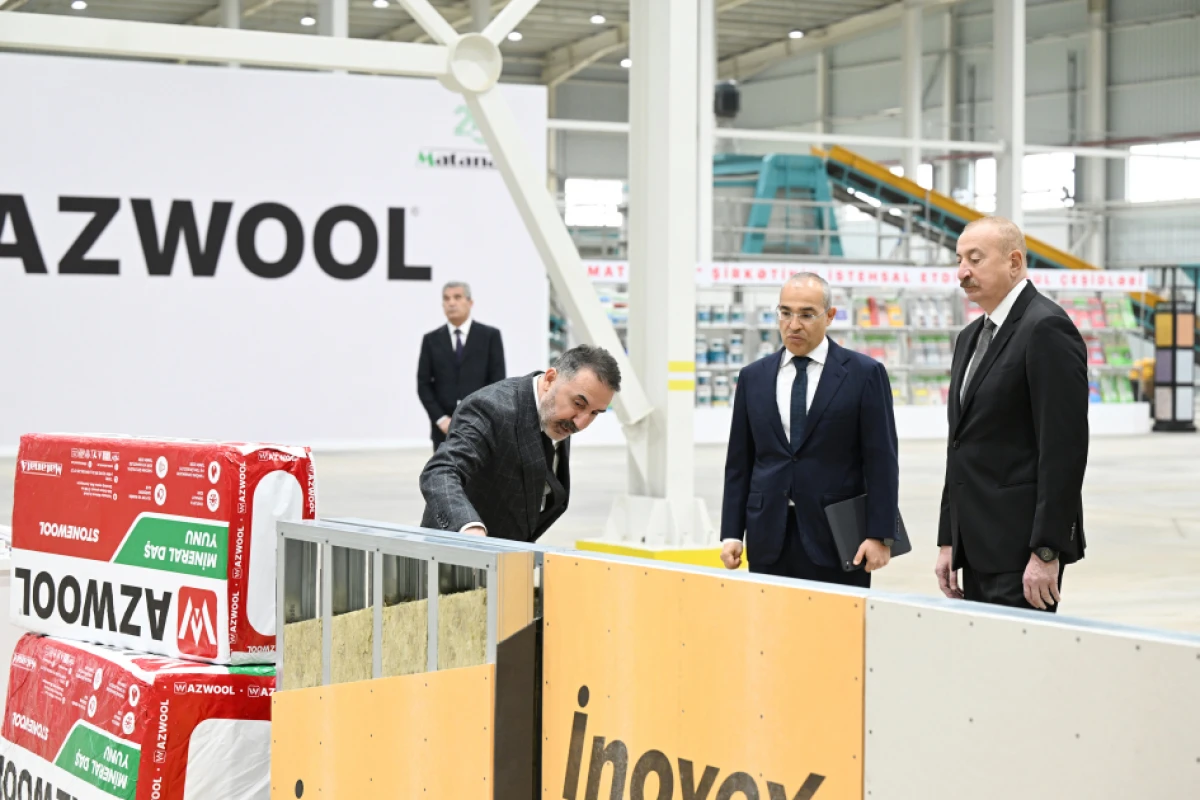 Prezident “AZWOOL” mineral daş yunu zavodunun açılışında iştirak etdi — 1
