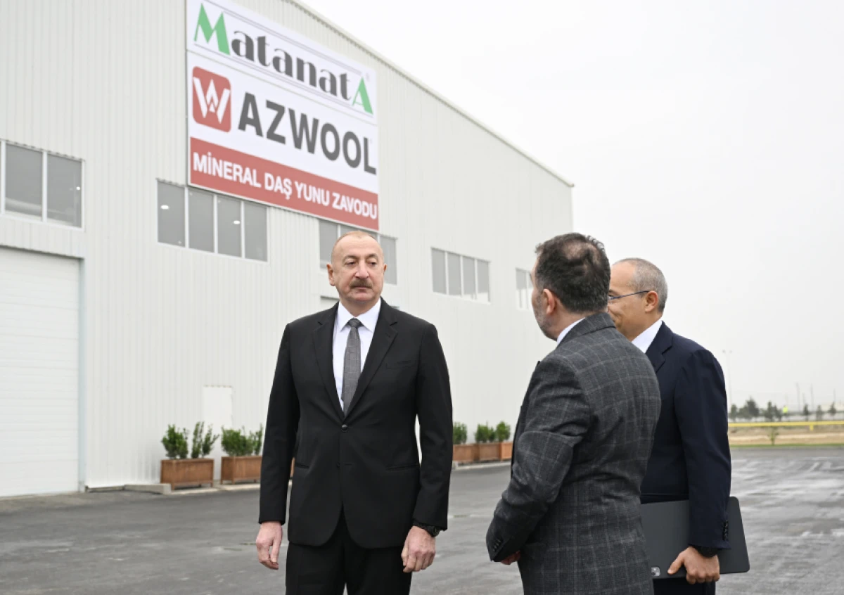 Prezident “AZWOOL” mineral daş yunu zavodunun açılışında iştirak etdi — 8